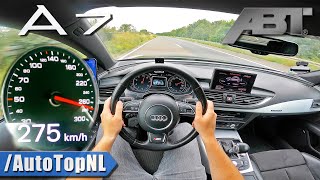 AUDI A7 30 TFSI ABT  TOP SPEED on AUTOBAHN NO SPEED LIMIT by AutoTopNL [upl. by Wiles]