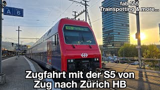 Zugfahrt mit der S5 von Zug nach Zürich HB  1 Klasse  Re 450 DPZ  Mit Ansagen [upl. by Abe972]