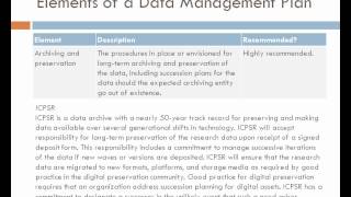 Data Management Plans [upl. by Eedyah571]