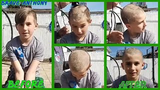 A Cute amp Brave Anthony Gets His Headshave By His Father At Home In Lockdown For Charity [upl. by Kehr575]