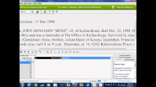 FamilySearch Indexing How to Index Obituaries 1 [upl. by Lilhak414]