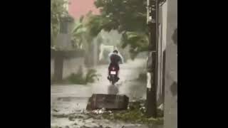 Blown Away Biker Takes an Unexpected Rain Check in Wild Windstorm unbox [upl. by Nahguav127]