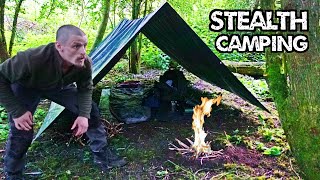 Wild Stealth Camping Alone in The Uk With Cheap Gear [upl. by Martainn]