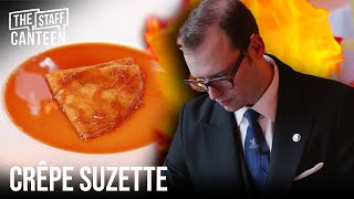 Michelin Star Crepe Suzette dish at the 5Star Ritz London by Luigi Cagnin tableside service [upl. by Omlesna137]