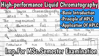 HPLC highperformance Liquid Chromatographyprinciple and application of HPLC KanhaiyaPatel [upl. by Germaine882]