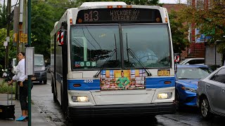 MTA NYCT 4065 on the B13 to Wyckoff Avenue DeKalb Avenue at Crescent St amp Pitkin Av [upl. by Mchugh]