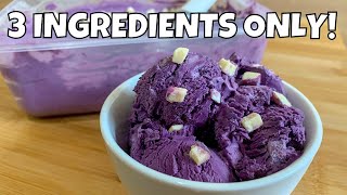 UBE CHEESE ICE CREAM  3 INGREDIENTS ONLY EASY HOMEMADE ICE CREAM [upl. by Narot]