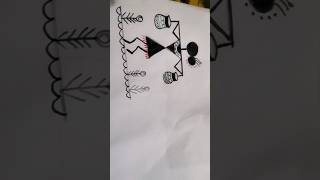 How to draw warli art for beginners design [upl. by Idell779]