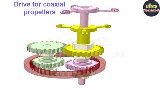 139 The principle of simple mechanisms animation 110 Drive for coaxial propellers [upl. by Ikkir]