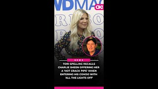 Tori Spelling Recalls Charlie Sheen Offering Her a Hot Crack Pipe When Entering His Condo [upl. by Htrahddis]