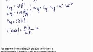 Quimica 1º bachillerato disoluciones ejercicio 1 [upl. by Ecirtak]