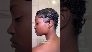 Wash and style my new hair cut with me pixiehaircut pixiecut fingerwaves naturalhairstyles [upl. by Asilanna]