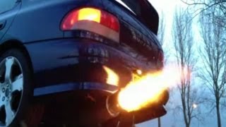 Subaru Impreza GT Turbo  AntiLag Backfiring [upl. by Nollie]