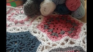 Big and Little Crochet  Get This Throw on the Road  Joining Hexagons [upl. by Asfah]