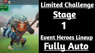 Lords Mobile Limited Challenge Barbarian Stage 1 Fully AutoBarbaric Journey Stage 1 Fully Auto [upl. by Loni]