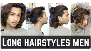 5 Best LONG HAIRSTYLES For Men  Mens Long Hairstyle Tutorial  Long Hair Journey [upl. by Ydnas]