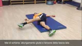 MAL DI SCHIENA 16 allungamento glutei e tensore della fascia lata [upl. by Aissert205]