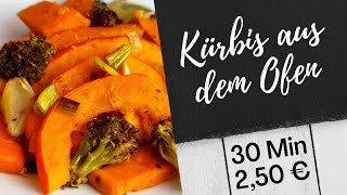 Lecker Hokkaido Kürbis aus dem Backofen  Ofenkürbis ohne Schälen  Kürbis Rezept einfach [upl. by Ymmit]