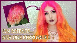 JE COLORE UNE PERRUQUE   Ombré Rose Orange Jaune  Everydaywigs Human Hair Wig [upl. by Adyol]