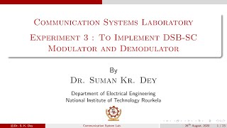 Exp  2 Experiment for DSBSC Modulation and Demodulation by using Emona Telecom Trainer Kit 101 [upl. by Anoblav]