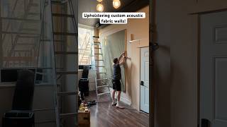 Upholstering custom acoustic panel fabric walls diy music modern [upl. by Charmaine]