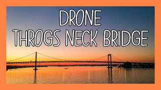 Throgs Neck Bridge Sunset by Drone Queens NY 4K [upl. by Felike]