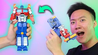 TEMBAKAN TRANSFORMER OPTIMUS PRIME  REVIEW NERF OPTIMUS PRIME BLASTER [upl. by Renick314]