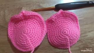 Crochet Valentine Rose petal C กุหลาบวาเลนไทน์ กลีบ C [upl. by Sirdi361]