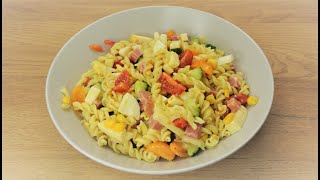 Salade de pâtes au jambon fromage  Ham and cheese pasta salad [upl. by Fitting]