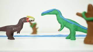 Allosaurus vs Suchomimus  clay dinosaur fights [upl. by Sinclare]