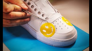 We customized Air Force sneakers 😍 Amazing process Shorts [upl. by Gilles786]