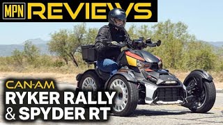 MPN Reviews 2024 CanAm Ryker Rally and Spyder RT [upl. by Amadis]