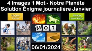 4 Images 1 Mot  Notre Planète  06012024  Solution Énigme Journalière  Janvier 2024 [upl. by Gorrian]