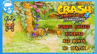 Fossil Fueled NVerted  Full Walkthrough  No Deaths  All Gems  Crash Bandicoot 4 4k [upl. by Milburr]