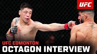 Brandon Moreno Octagon Interview  UFC Edmonton [upl. by Hannon537]