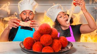 GIANT Hot Cheetos Cheese Balls [upl. by Tristas]