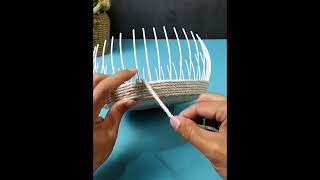 Handmade Hemp rope handwoven snack basket course short knitting create diy handmade [upl. by Cort536]