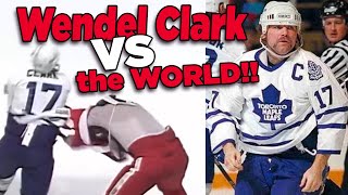 Wendel Clark VS THE WORLD  One of the Best HOCKEY FIGHTERS of ALL TIME [upl. by Bogie]