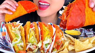 ASMR SPICY CRUNCHY TACOS in DIABLO SAUCE amp CHEESY CHEDDAR CHALUPA Taco Bell MUKBANG ASMR Phan [upl. by Nada]