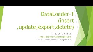 Dataloader1insertupdateexport amp delete [upl. by Lexerd]