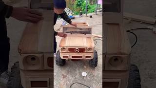 Poor dad build a car from Wood 🚗😭 mini wood toy woodworking art skillwood hand shorts [upl. by Selhorst]