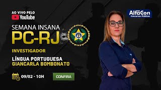 Aula de Língua Portuguesa para Concurso PC RJ Investigador  AlfaCon [upl. by Eenwat]