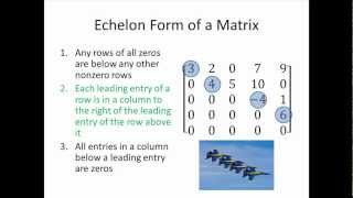 Elementary Linear Algebra Echelon Form of a Matrix Part 1 [upl. by Verbenia455]