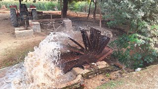 Amazing Traditional Irrigation Method of Punjab Water Lifting Work on Tractor  old culture [upl. by Kelsey]