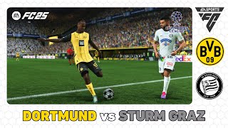 BORUSSIA DORTMUND vs SK STURM GRAZ  UEFA Champions League 202425  EA SPORTS FC 25 [upl. by Liebermann]