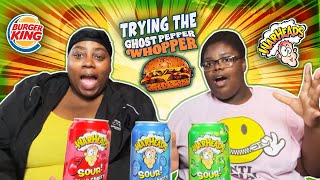 Trying the GHOST PEPPER Whopper  Jae amp Janae [upl. by Attenaz996]