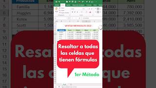 Cómo RESALTAR a todas las CELDAS en Excel que tienen FORMULAS 1era Formashorts [upl. by Haeel]