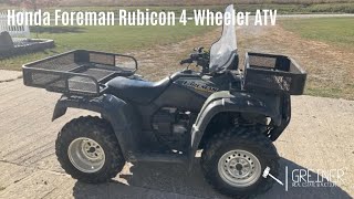 Honda Rubicon 4Wheeler Selling at the Harry “Bob” and Christie Reinier Auction  Hillsboro Iowa [upl. by Norri]