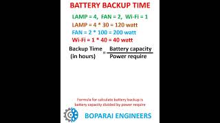 CALCULATE BATTERY BACKUP TIME inverter Battery power backuppower ups technology calculation [upl. by Obaza]