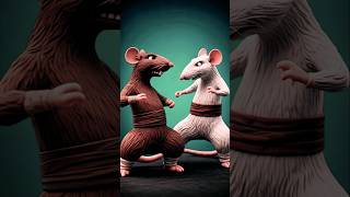 Rat fight DreamScreenAI rats kungfu animals shorts kungfufighting [upl. by Gerhardine]